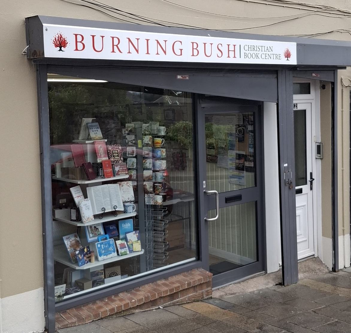 The Burning Bush shopfront on Scotch Street, Dungannon